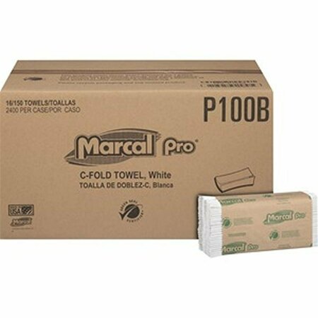 MARCAL Natural White Center Fold Towel, 2400pk MRCP100B